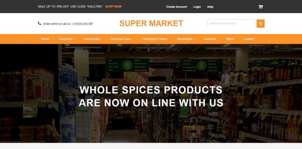 Super Market Responsive E-commerce Template